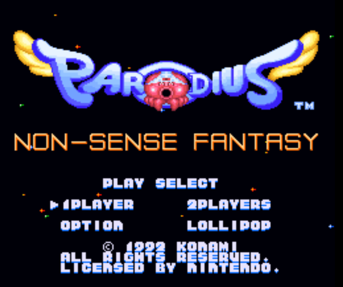 Parodius Non-sense Fantasy Title Screen